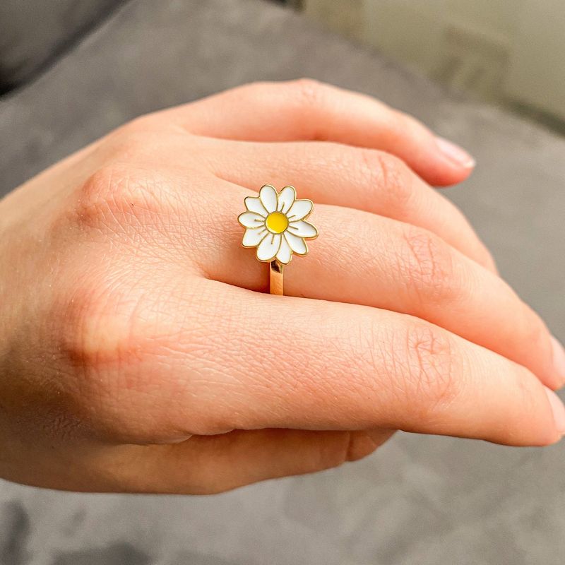 Dandelion Flower Fidget Spinner Ring, Sterling Silver 925 Anxiety Ring,  Gift For Her, Holiday Gift, Personalized Gift for Friend - GetNameNecklace